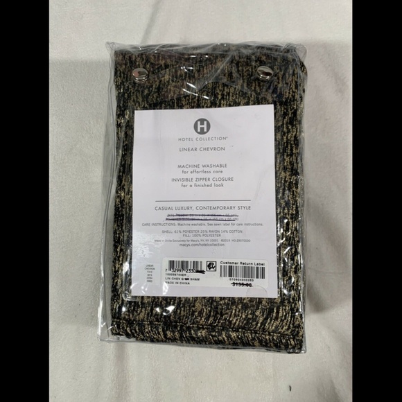 NIB Hotel Collection Linear Chevron Quilted (1) Standard Pillow Sham Black - Picture 2 of 12